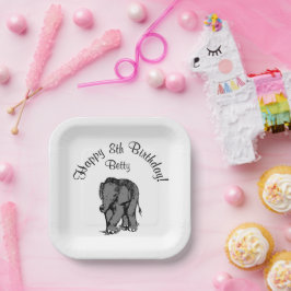 Happy Birthday Elephant Betty's 98ste Papieren Bordje
