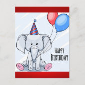 Happy Birthday Elephant Briefkaart (Voorkant)