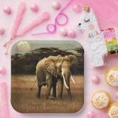 Happy Birthday Elephant Papieren Bordje (Feest)