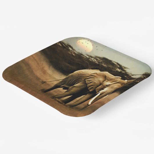 Happy Birthday Elephant Papieren Bordje (Gebogen)