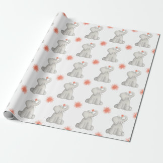 Happy Birthday Elephant Pom Pom Wrapping Paper Cadeaupapier