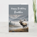 Happy Birthday Elk Brother Who Is Outstanding Kaart<br><div class="desc">Happy Birthday Elk staat alleen in een veld Outstanding Brother,  Complimentair maar met een gevoel van humor</div>