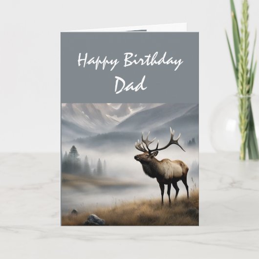 Happy Birthday Elk Dad Who Is Outstanding Kaart (Voorkant)