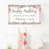 Happy Birthday ELK jaar Roos Gold Blush Floral Spandoek (Insitu)