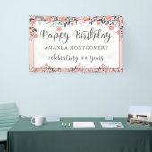 Happy Birthday ELK jaar Roos Gold Blush Floral Spandoek (Beurs)