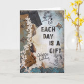 Happy Birthday Elke dag is een cadeau collage kuns Kaart (Gele Bloem)