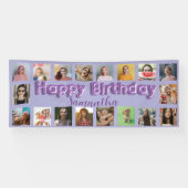 Happy Birthday Elke Leeftijd 18 Foto Paarse Spandoek (Horizontaal)