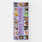 Happy Birthday Elke Leeftijd 18 Foto Paarse Spandoek (Verticaal)