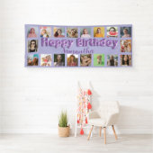 Happy Birthday Elke Leeftijd 18 Foto Paarse Spandoek (Insitu)