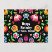 🎁 Happy Birthday elke naam horizontale folklore P Briefkaart (Voorkant)