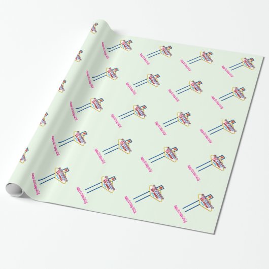 Happy Birthday Emily Las Vegas Wrapping Paper Cadeaupapier (Uitgerold)