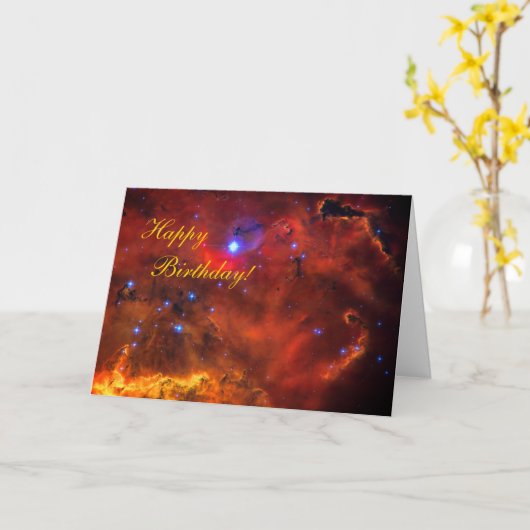 Happy Birthday - Emissie Nebula in Puppis Kaart (Gele Bloem)