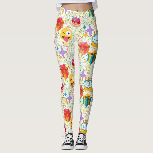 Happy Birthday Emoji leggings (Voorkant)