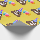 Happy Birthday Emoji Poop Wrapping Paper Cadeaupapier (Hoek)