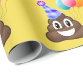 Happy Birthday Emoji Poop Wrapping Paper Cadeaupapier (Rol Hoek)