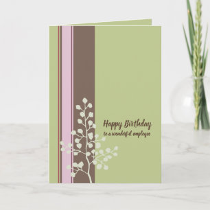 Happy Birthday Employee Tree Green Kaart
