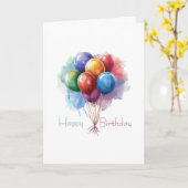 Happy Birthday Employee Unique Balloons Kaart (Gele Bloem)