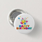 *HAPPY BIRTHDAY* EN BALLOONS BUTTON (Voorkant /achterkant)