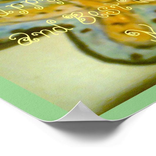 Happy Birthday en Best Wish Poster Paper (Hoek)