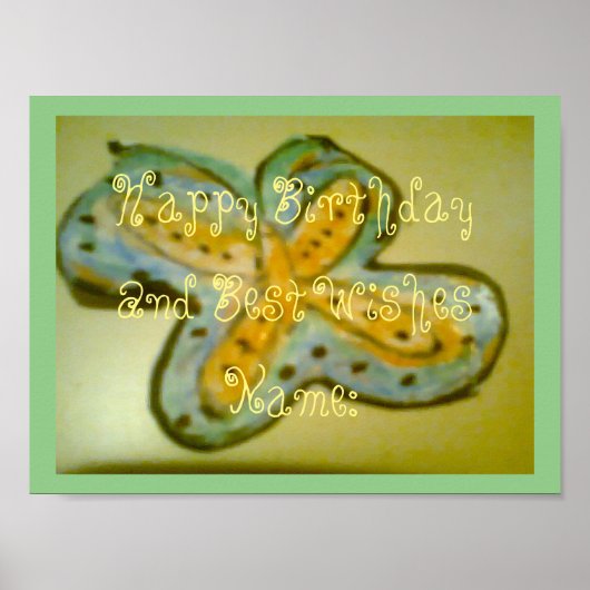 Happy Birthday en Best Wish Poster Paper (Voorkant)