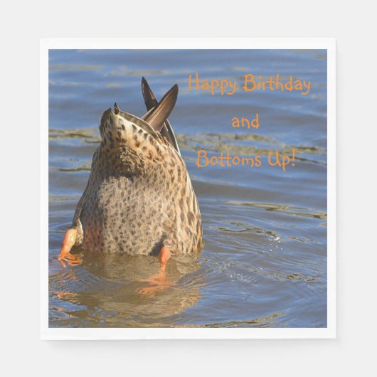 Happy Birthday en Bottoms Up Servet (Voorkant)