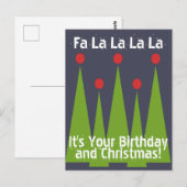 Happy Birthday en Kerstmis Briefkaart (Voorkant / Achterkant)