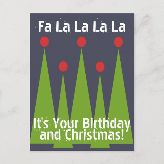 Happy Birthday en Kerstmis Briefkaart (Voorkant)