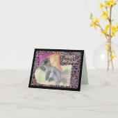 Happy Birthday en Persian Cat Wenskaart Kaart (Gele Bloem)