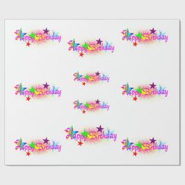 Happy Birthday en Stars - Cadeaupapier