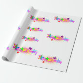 Happy Birthday en Stars - Cadeaupapier (Uitgerold)