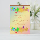 Happy Birthday en Stars - Kaart (Staand voorkant)