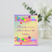 Happy Birthday en Stars - Kaart (Staand voorkant)