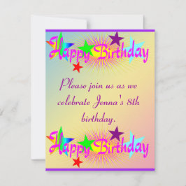 Happy Birthday en Stars - Kaart