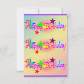 Happy Birthday en Stars - Kaart (Achterkant)