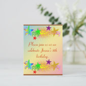 Happy Birthday en Stars - Kaart (Staand voorkant)