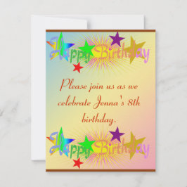 Happy Birthday en Stars - Kaart