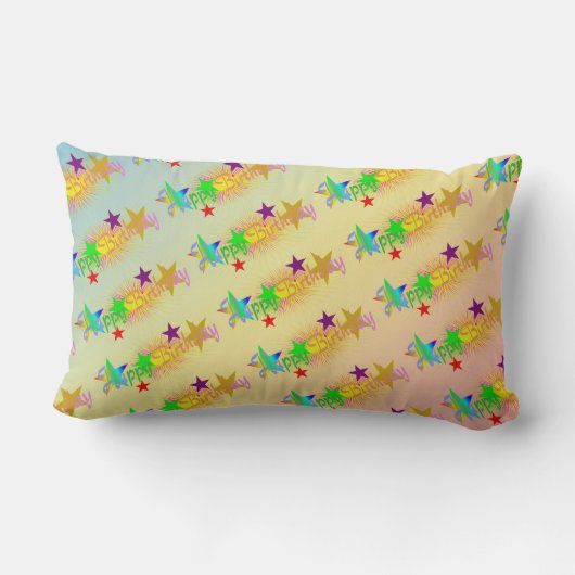 Happy Birthday en Stars - Kussen (Achterkant)