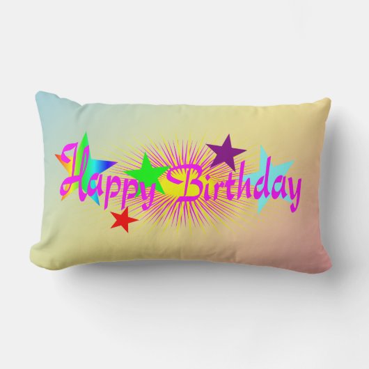 Happy Birthday en Stars - Kussen (Voorkant)