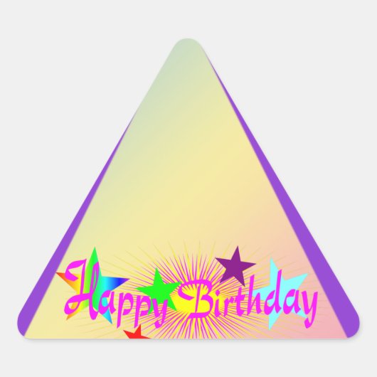 Happy Birthday en Stars - Sticker (Voorkant)