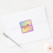 Happy Birthday en Stars - Vierkante Sticker (Envelop)