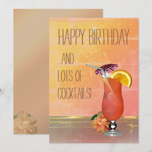 Happy Birthday en veel Cocktails (Voorkant / Achterkant)