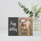 Happy Birthday Engelse Bulldog Chalkboard Briefkaa Briefkaart (Staand voorkant)