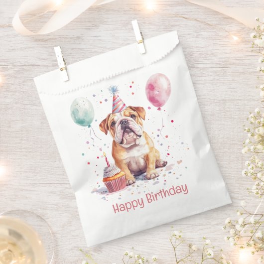 Happy Birthday English Bulldog Bedankzakje (Geknipt)
