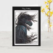 Happy Birthday Enjoy Horse Kaart beroemd gemaakt d (Gele Bloem)