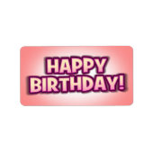 Happy Birthday Envelope/Parcel Greetings Sticker 3 (Voorkant)