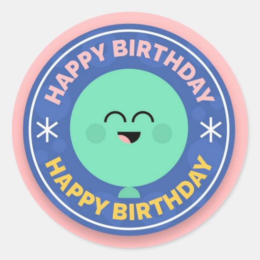 Happy Birthday Envelope Seal Ronde Sticker (Voorkant)