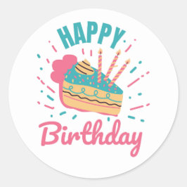 Happy Birthday Envelope Seal Ronde Sticker