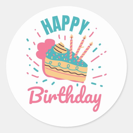 Happy Birthday Envelope Seal Ronde Sticker (Voorkant)