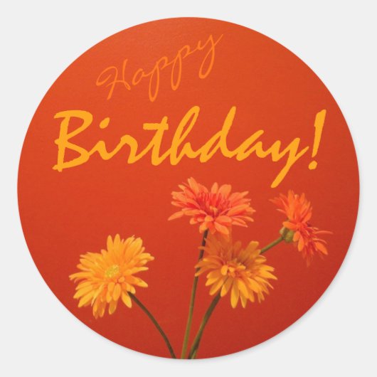 Happy Birthday Envelope Seals Ronde Sticker (Voorkant)