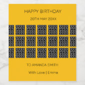 Happy Birthday, Eten en Drinken Label Set Wijn Etiket (Enkel label)